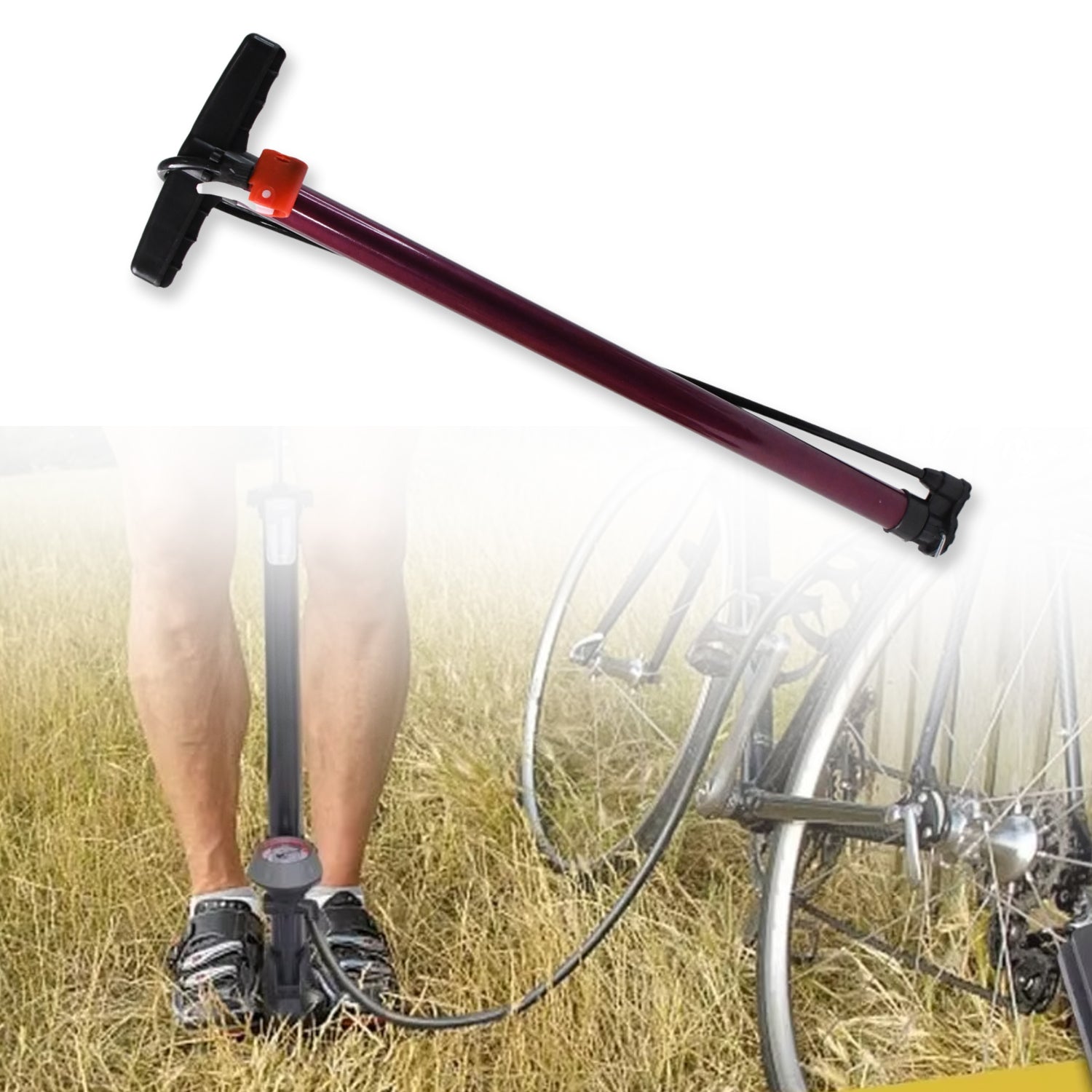 High Pressure Hand Air Pump With Dual Nozzle - Springkart 