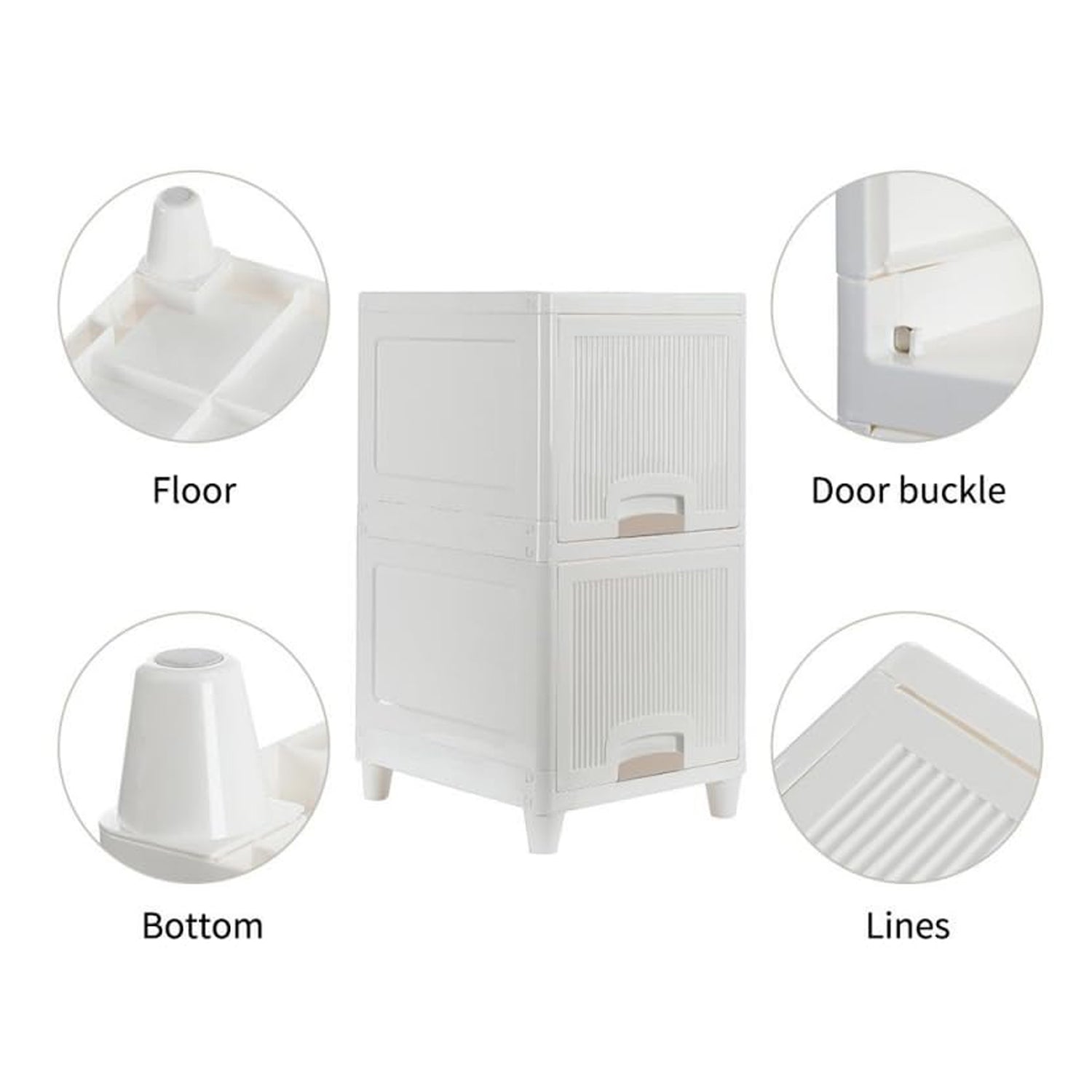 Multipurpose Storage Cabinet Storage Solutions Plastic Drawers Multi Layer Wardrobe Storage Drawers Foldable Multipurpose Drawer Units For Kitchen Bathroom Bedroom Cloth (2 Layer) - Springkart 