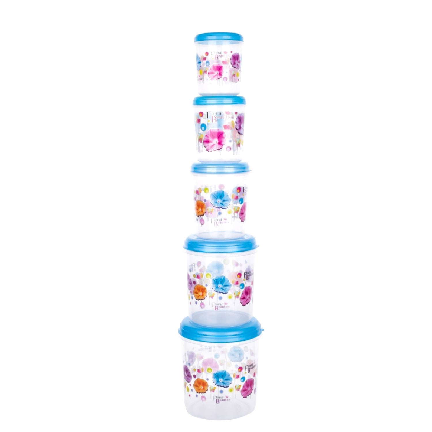 Plastic Transparent Container Air Tight Dabba Set (3000ml, 2000ml, 1000ml, 750ml, 500ml) - Springkart 