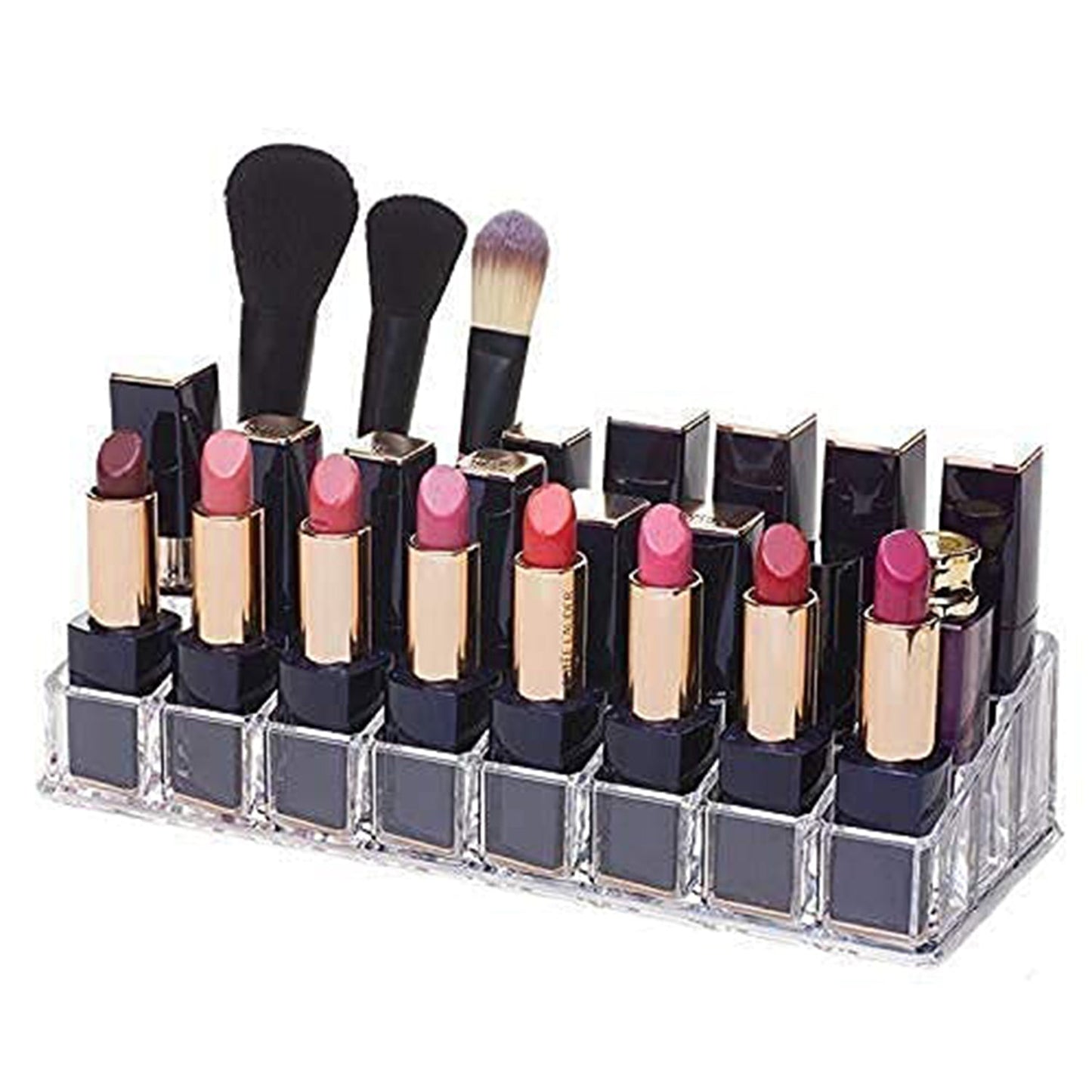 Acrylic Multi Purpose Lipstick Cosmetics Stand Display Holder 24 Section - Springkart 