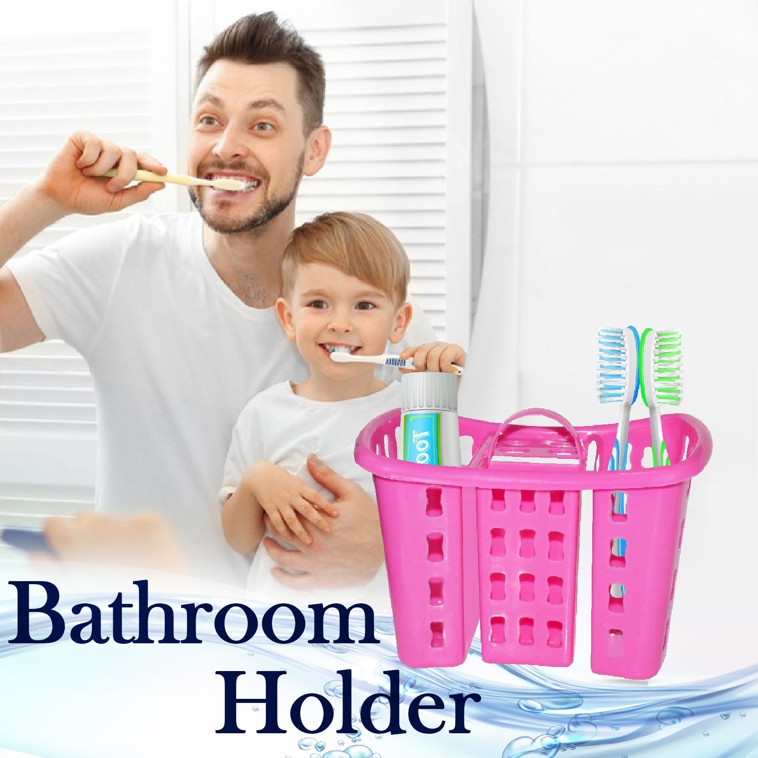Toothbrush Toothpaste Bathroom Organizer Stand 4-in-1 Holder - Springkart 