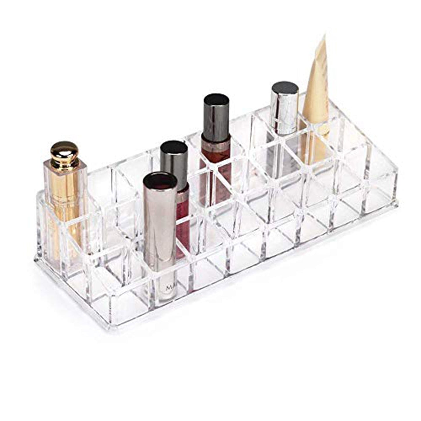 Acrylic Multi Purpose Lipstick Cosmetics Stand Display Holder 24 Section - Springkart 