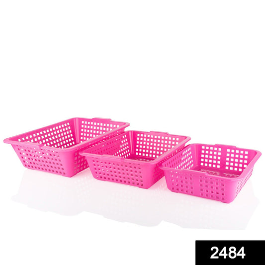 Plastic Multiple Size Cane Fruit Baskets (3 Size Large, Medium, Small) - Springkart 