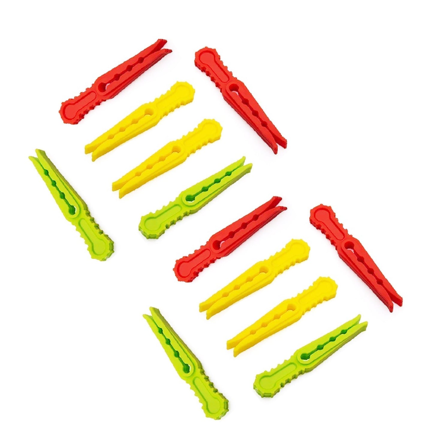 Multipurpose clips for clothes, set of 36 plastic pegs.