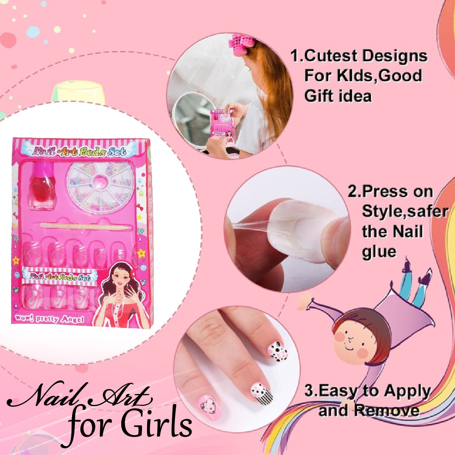 Nail Art Studio Manicure Set for Girls (Pack of 15) - Springkart 