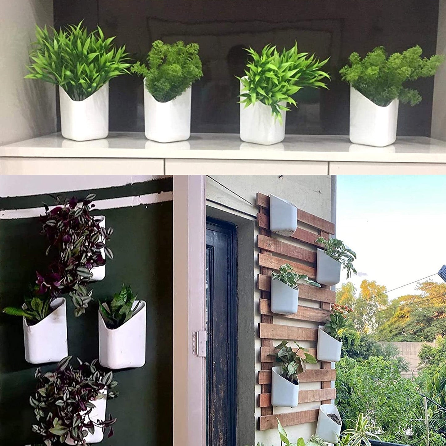 Plastic Vertical Hanging Planter Pot, Multicolour, - Springkart 