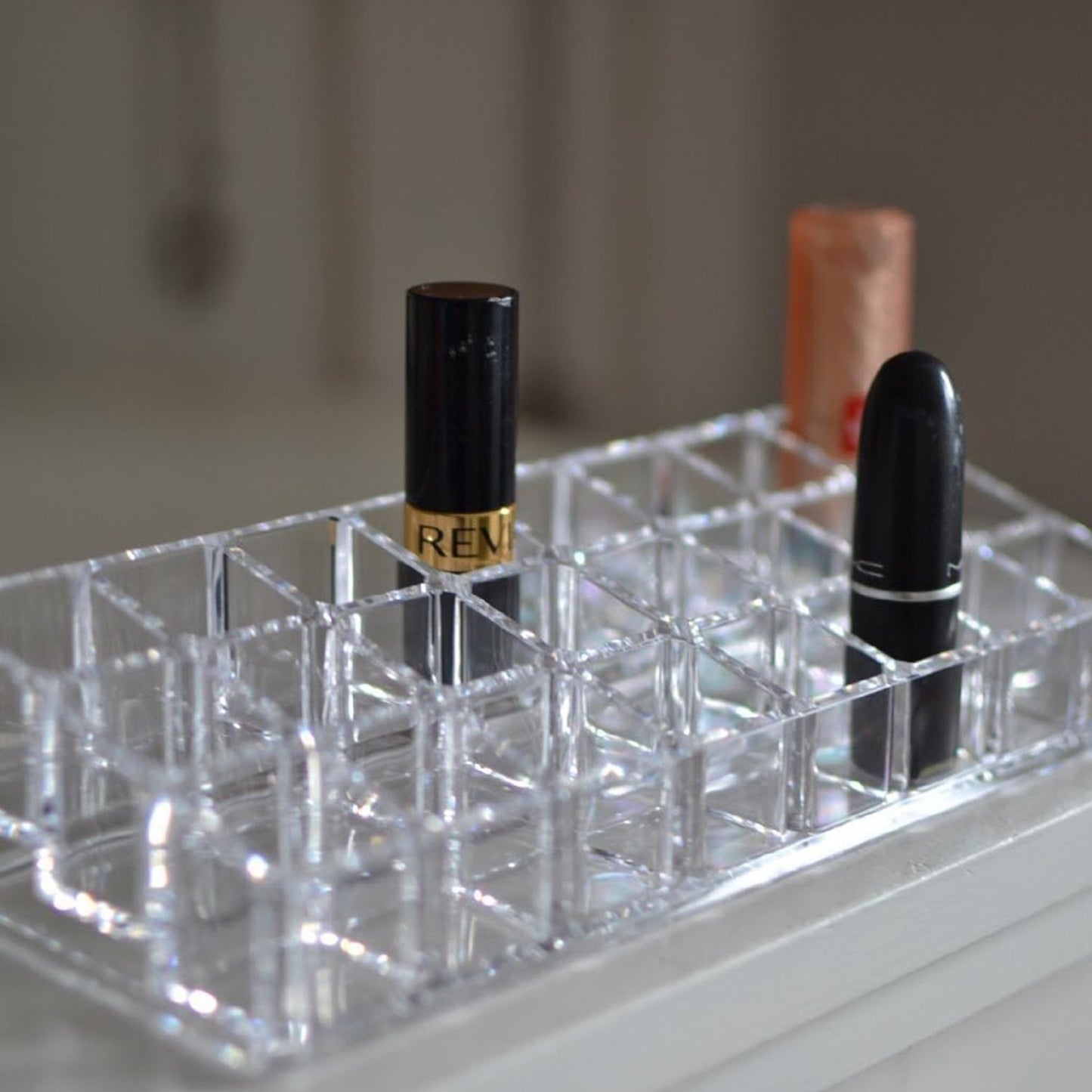 Acrylic Multi Purpose Lipstick Cosmetics Stand Display Holder 24 Section - Springkart 