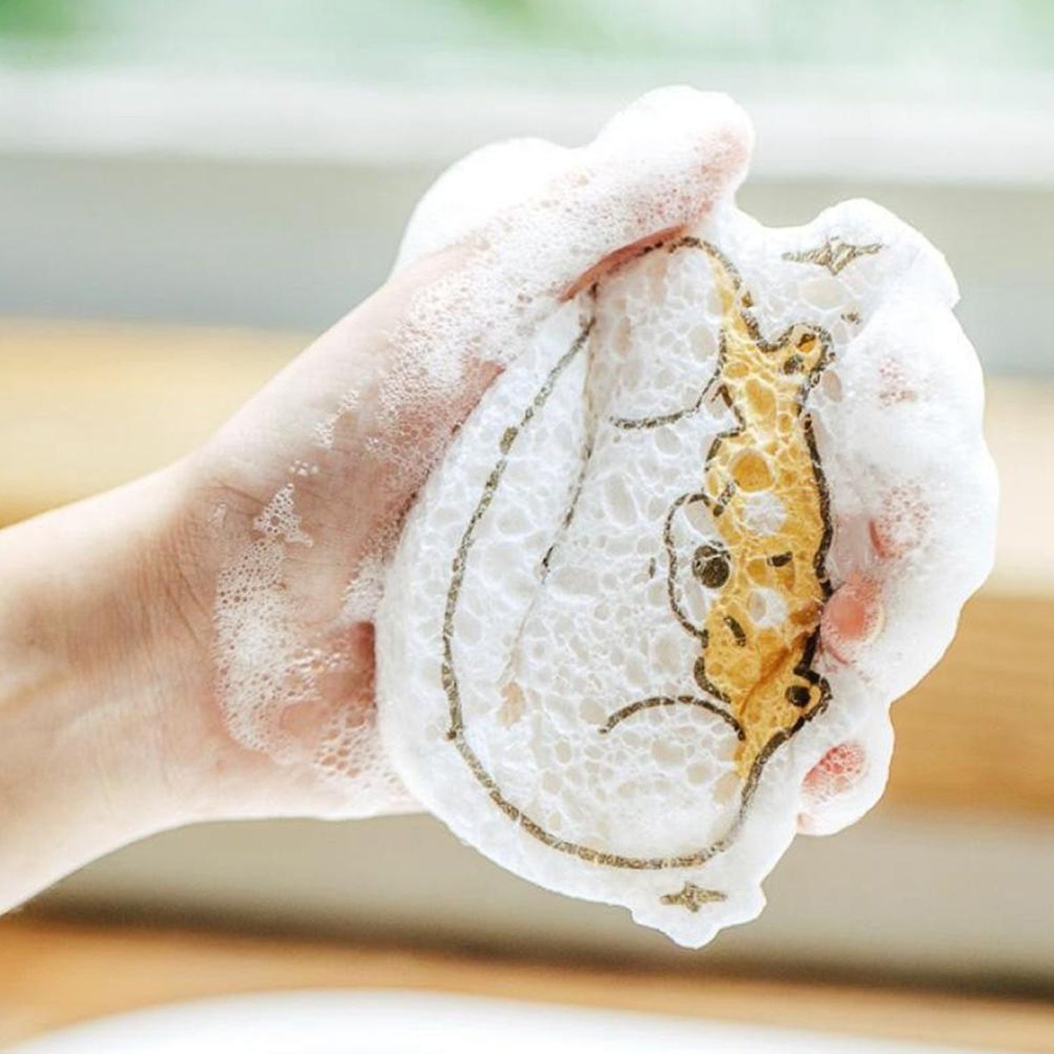 6428a Compressed Wood Pulp Sponge. Creative Cartoon Design Scouring Pad Dishwashing Absorbing Pad. Kitchen Cleaning Tool. - Springkart 