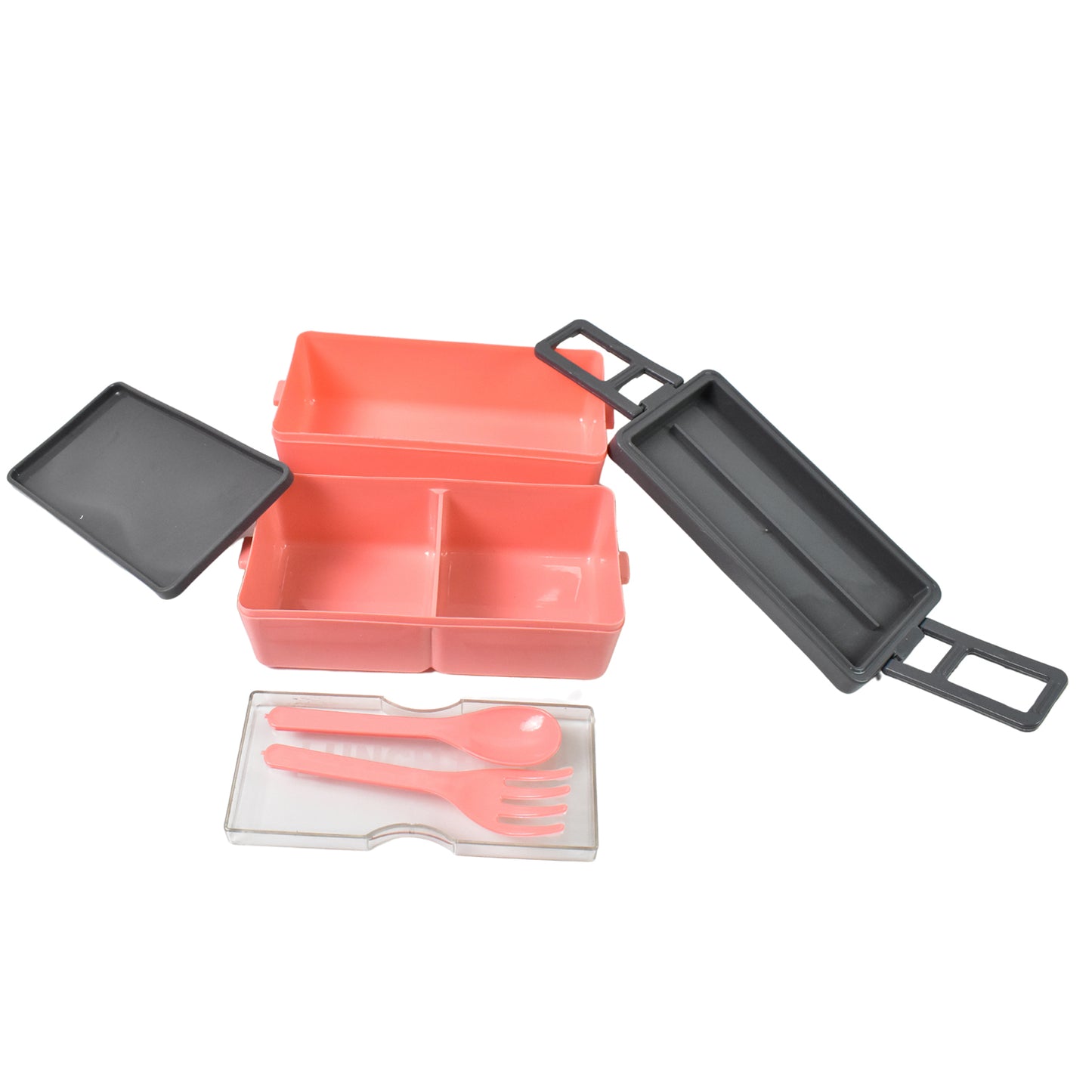 Plastic 3 Layer Leak Proof 3 Compartment Lunch Box For Office (1 Pc) - Springkart 