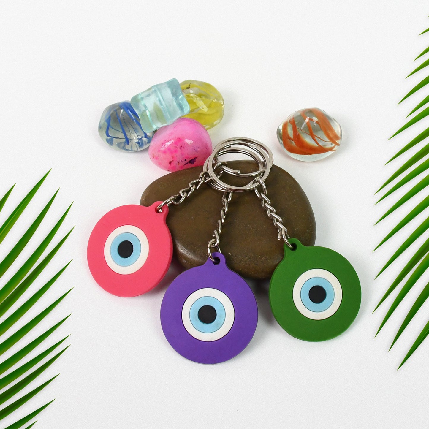 Evil Eye Rubber Silicone Keychain (1 Pc Mix Color) - Springkart 