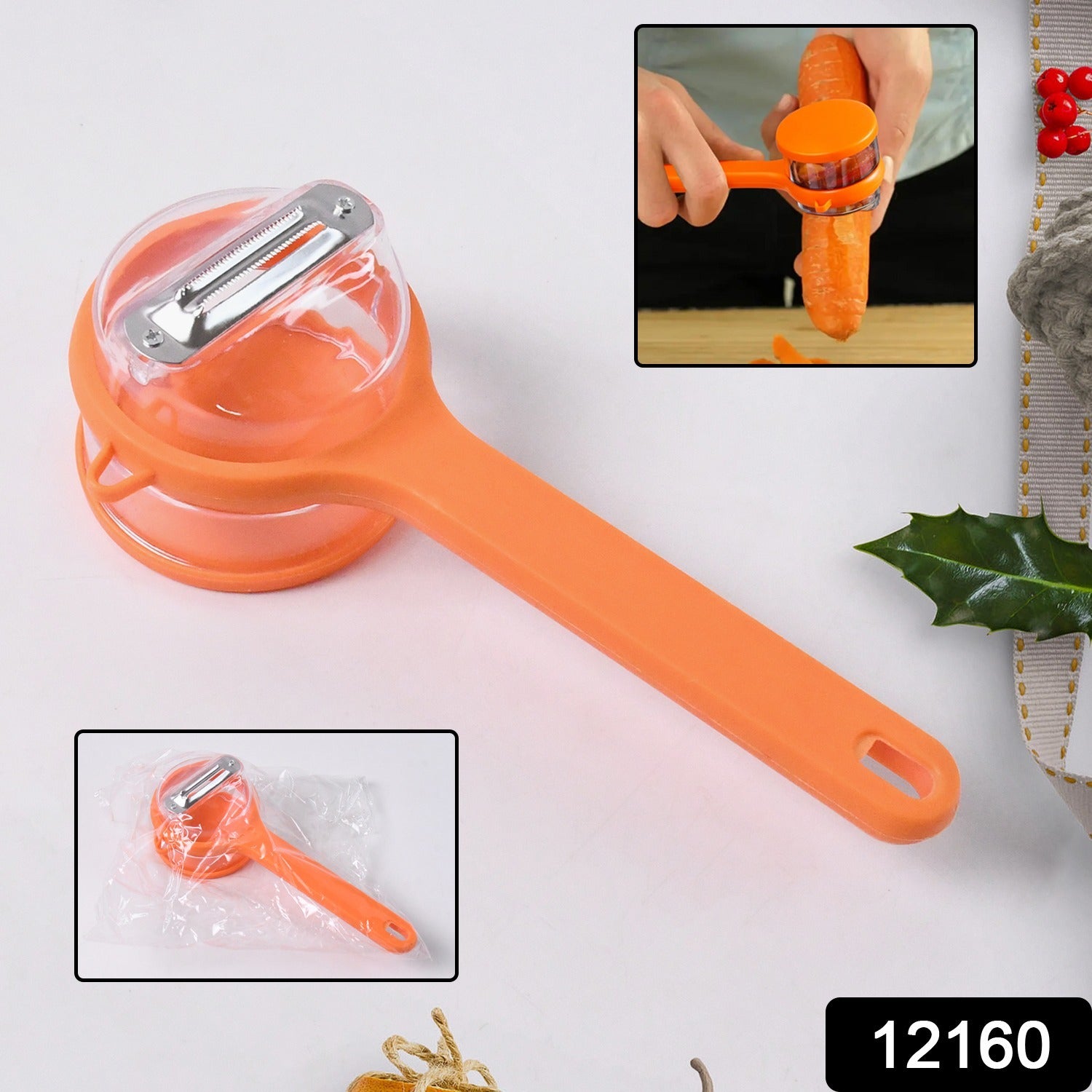 Stainless Steel Peeler With Container (1 Pc) - Springkart 