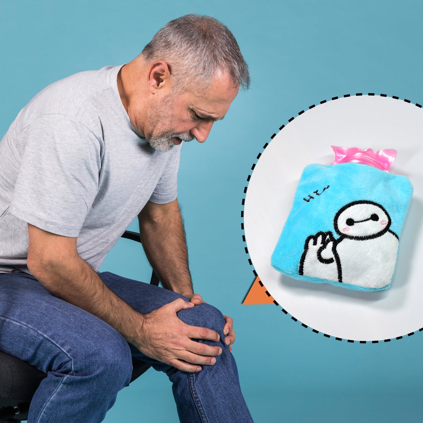 6525 Blue Baymax Small Hot Water Bag With Cover For Pain Relief Neck Shoulder Pain And Hand Feet Warmer Menstrual Cramps. - Springkart 