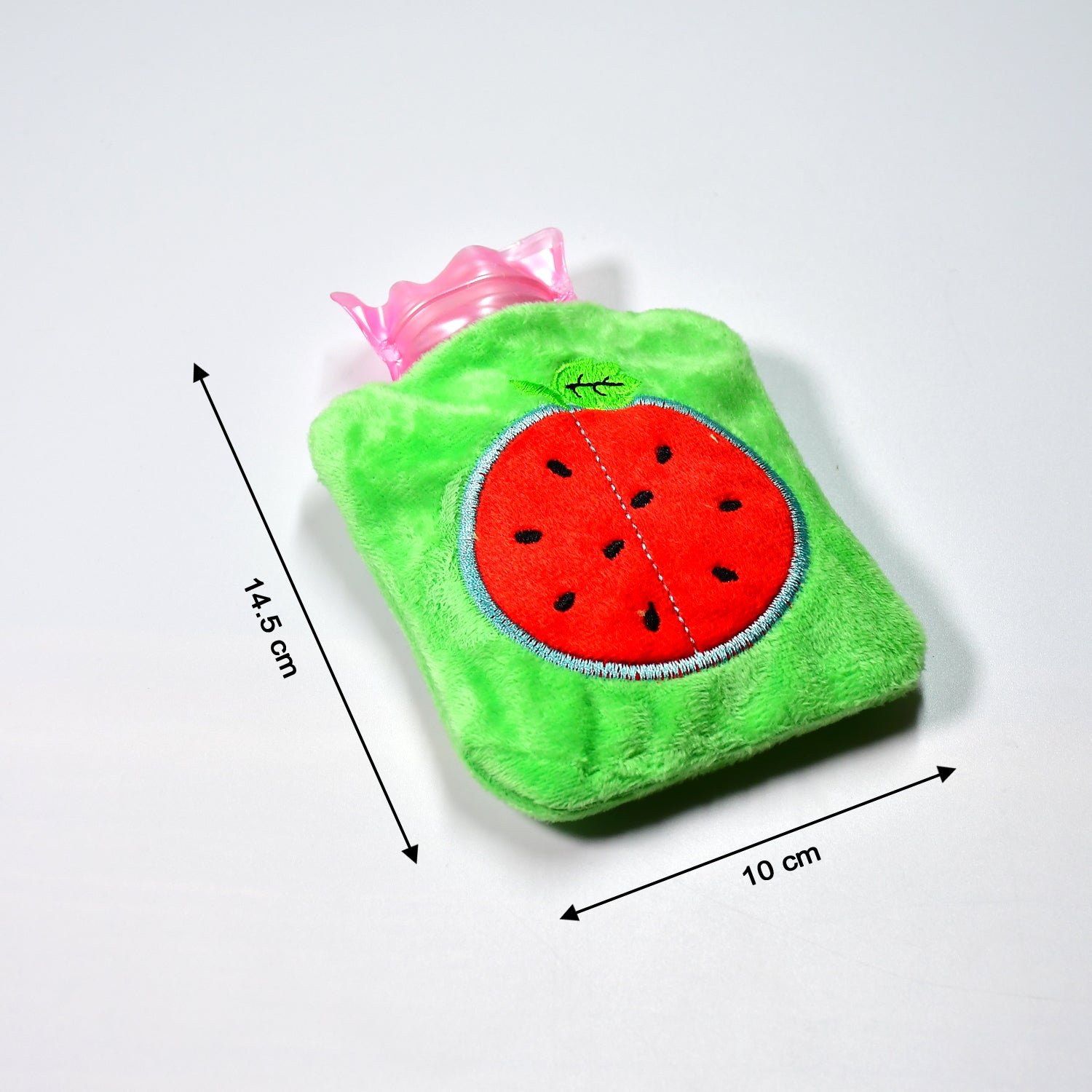 6509 Watermelon Small Hot Water Bag With Cover For Pain Relief Neck Shoulder Pain And Hand Feet Warmer Menstrual Cramps. - Springkart 