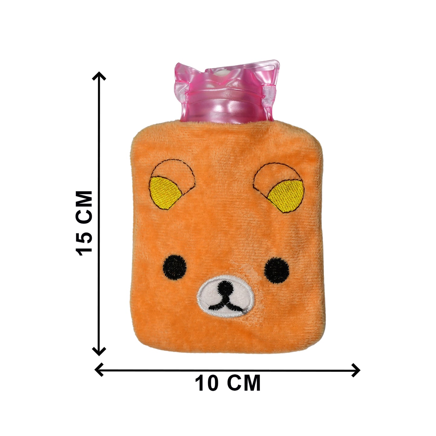 6503 Orange Panda Small Hot Water Bag With Cover For Pain Relief Neck Shoulder Pain And Hand Feet Warmer Menstrual Cramps. - Springkart 