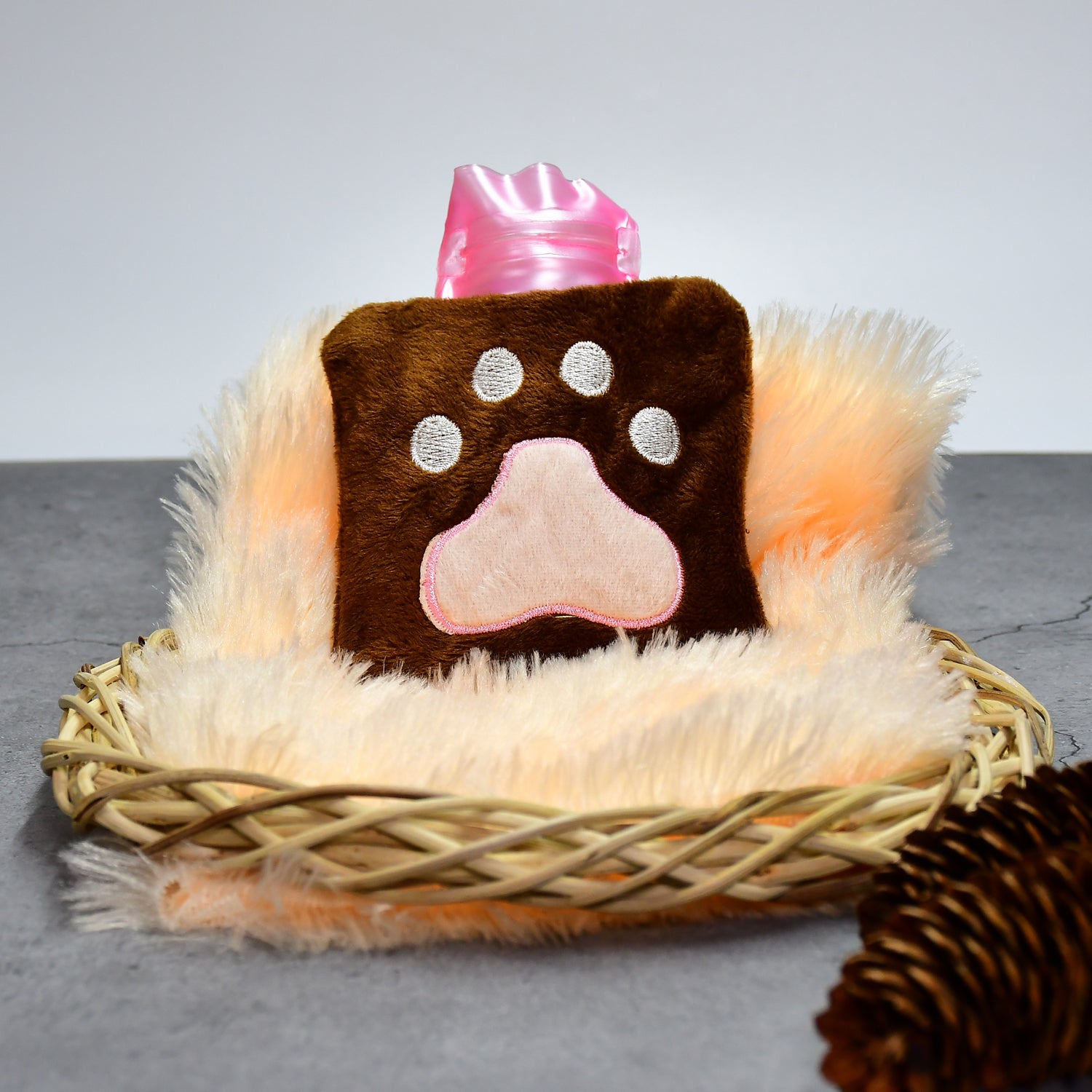 6518 Paw Print Small Hot Water Bag With Cover For Pain Relief Neck Shoulder Pain And Hand Feet Warmer Menstrual Cramps. - Springkart 