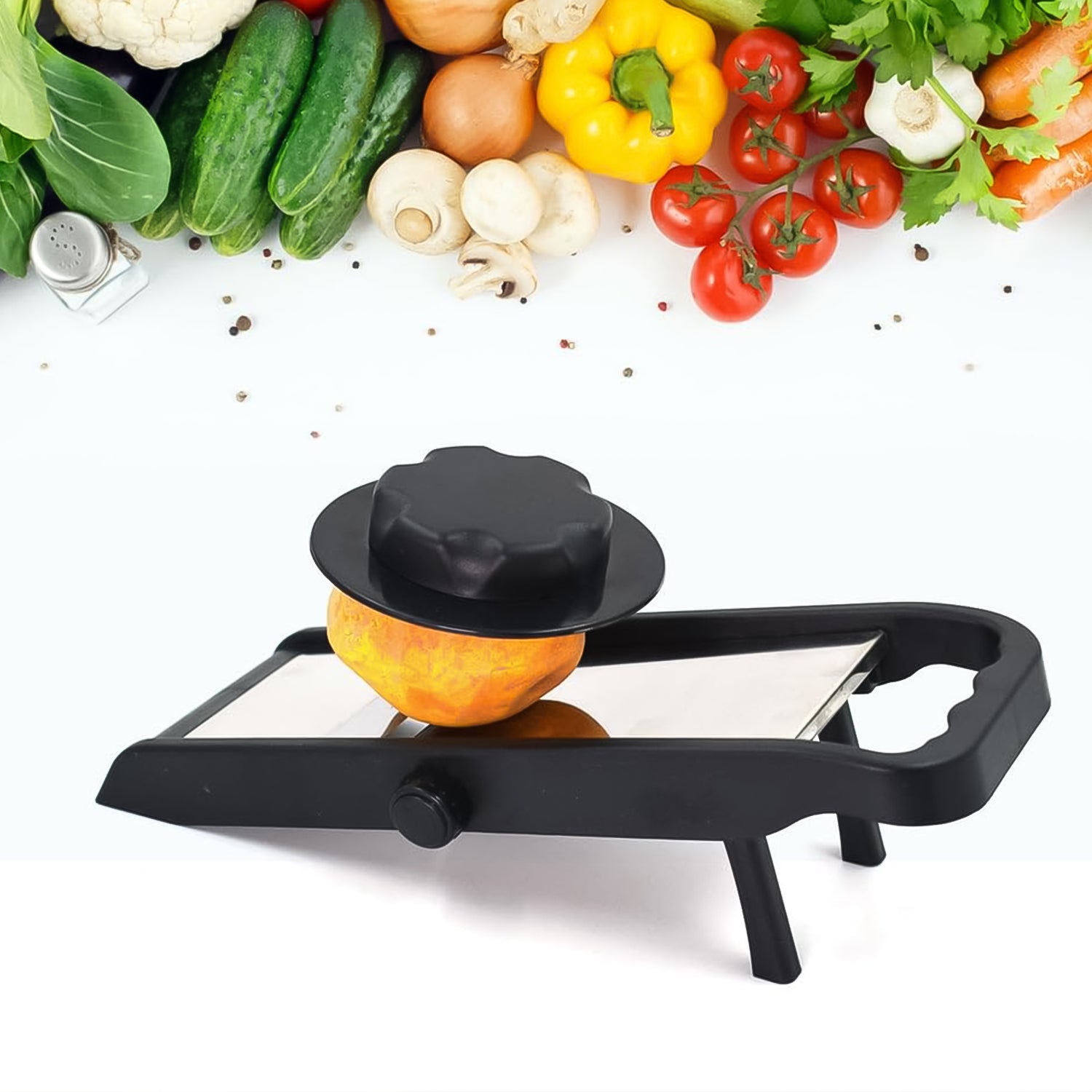 Adjustable Slicer Stainless Steel And Plastic Premium Multipurpose Potato Onion Slicer And Grater (1 Pc) - Springkart 