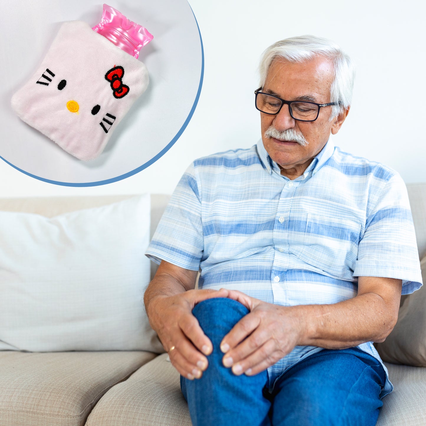 6526 White Hello Kitty Small Hot Water Bag With Cover For Pain Relief Neck Shoulder Pain And Hand Feet Warmer Menstrual Cramps. - Springkart 