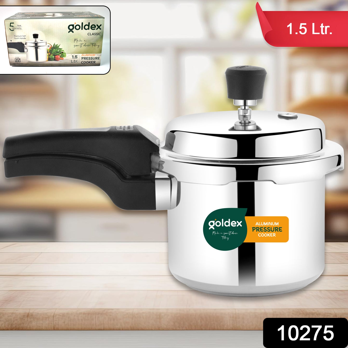 Aluminium Classic Goldex Pressure Cookers With Outer Lid (1.5 Litres) - Springkart 