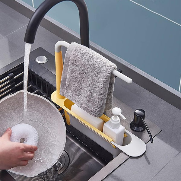 Adjustable Telescopic Sink Shelf (Random), Kitchen Sink Organizer Telescopic Sink Storage Rack