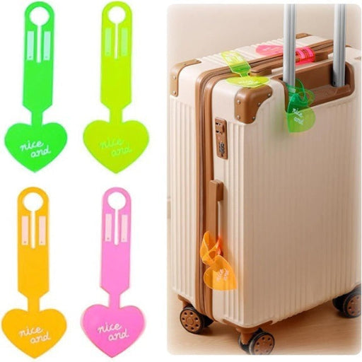 PVC Fluorescent Luggage Tag for Suitcase, Bags Labels Travel Accessory - 3Pcs - Springkart 