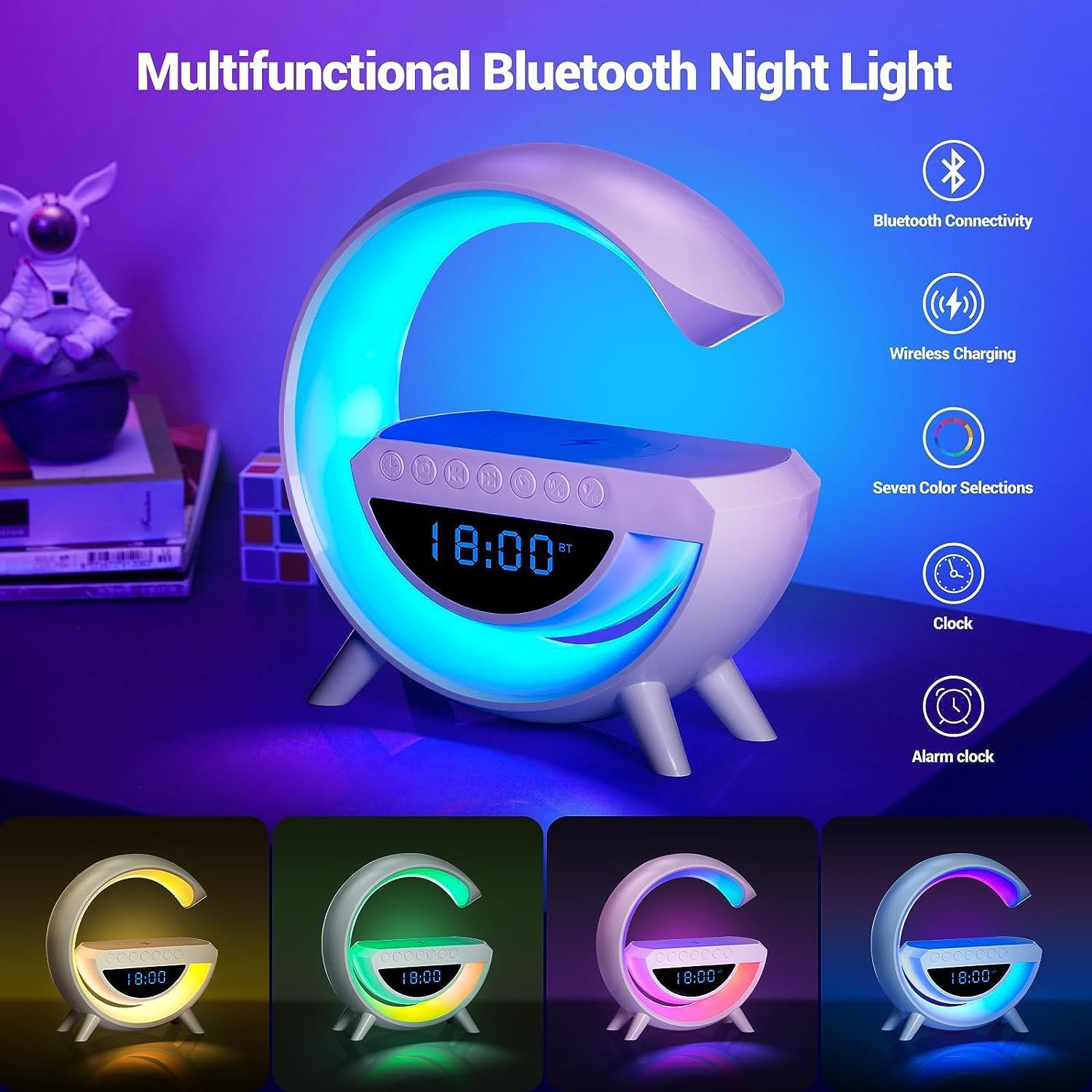 G Lamp Speaker - 3-in-1 Bluetooth Speaker With Fast Wireless Charging (1 Pc) - Springkart 