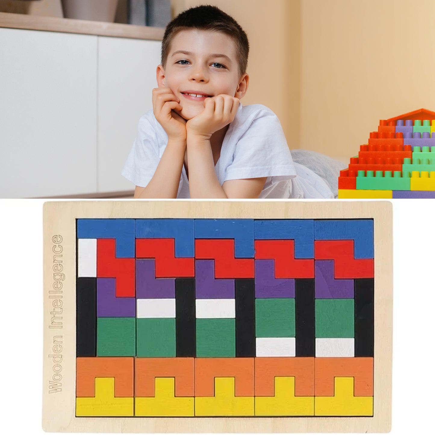 4296 Wooden Blocks Puzzle Childrens Educational Toys Russian Block Block Puzzle For Early Childhood Education And Relaxing Brain Toys Help Prevent - Springkart 