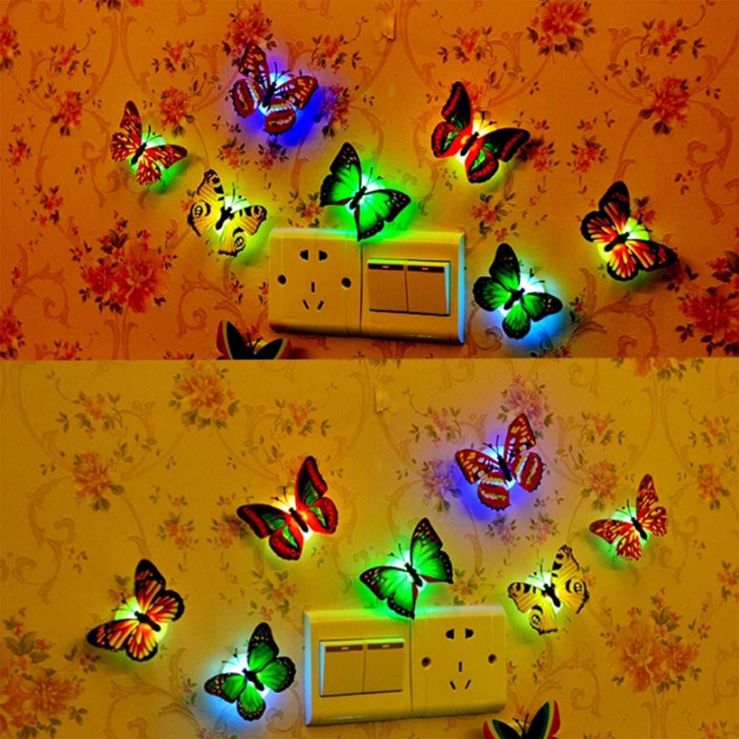 6278 The Butterfly 3d Night Lamp Comes With 3d Illusion Design Suitable For Drawing Room Lobby. - Springkart 