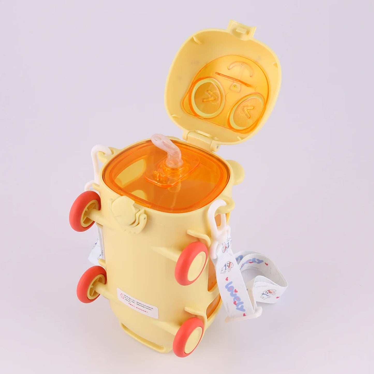 Bus Shape Water Bottle For Kids With Strap (500 Ml Approx Mix Color 1 Pc) - Springkart 