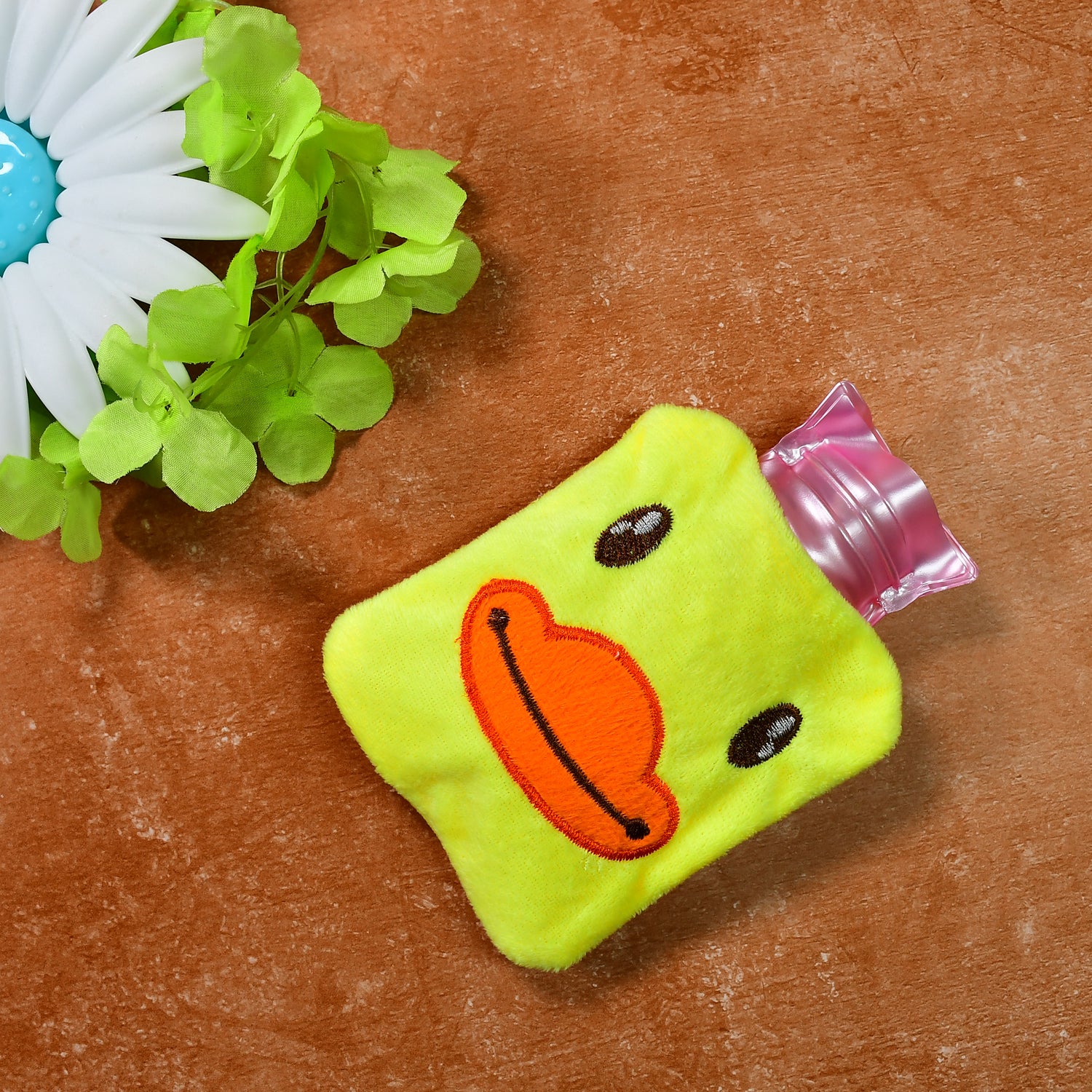 6511 Yellow Duck Small Hot Water Bag With Cover For Pain Relief Neck Shoulder Pain And Hand Feet Warmer Menstrual Cramps. - Springkart 