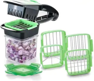 Premium Vegetable Dicer Multi Chopper Set 5 in 1 Cutting Blades - Springkart 
