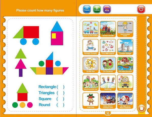 Musical Learning Study Book with Numbers, Letters - Springkart 