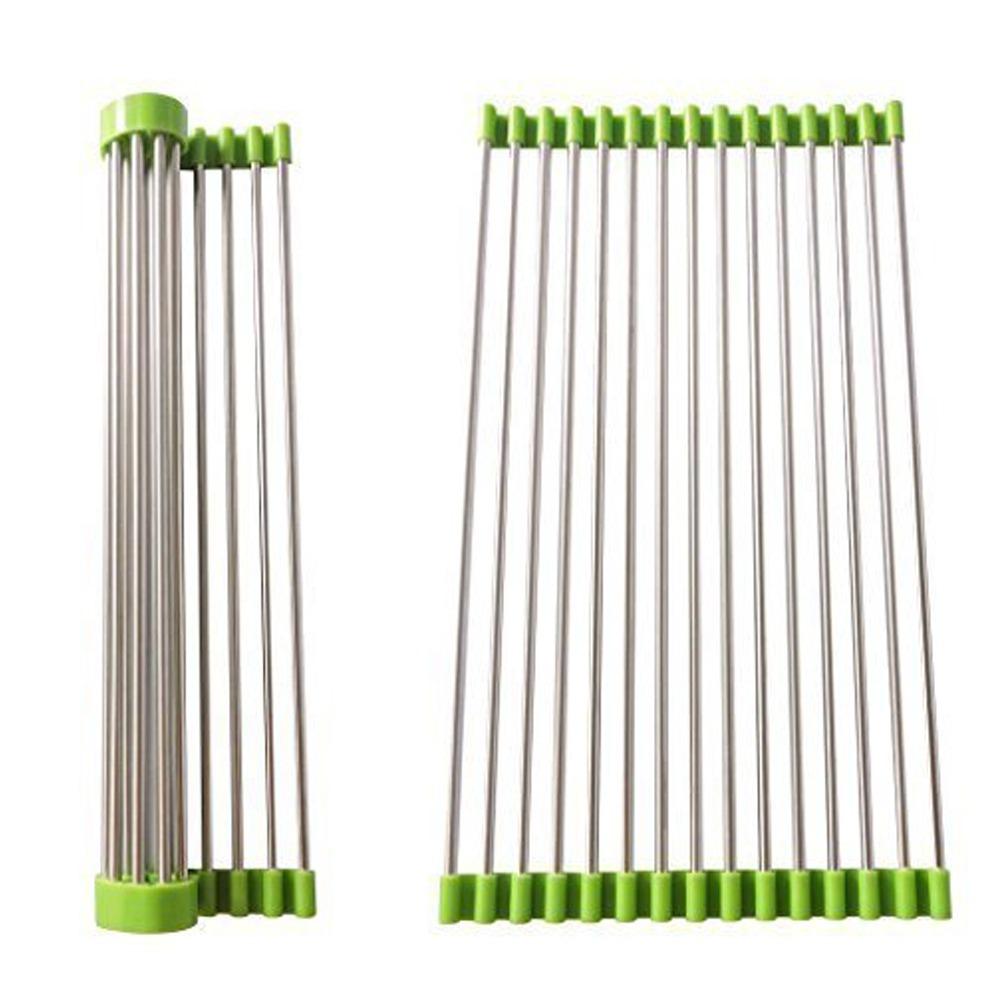 Foldable Drain Rack Kitchen Sink Roll up Dish Drying Rack Portable Dish Rack - Springkart 