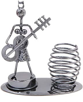 Girl Musician Playing Bass Guitar Pen Stand Showpiece - Springkart 