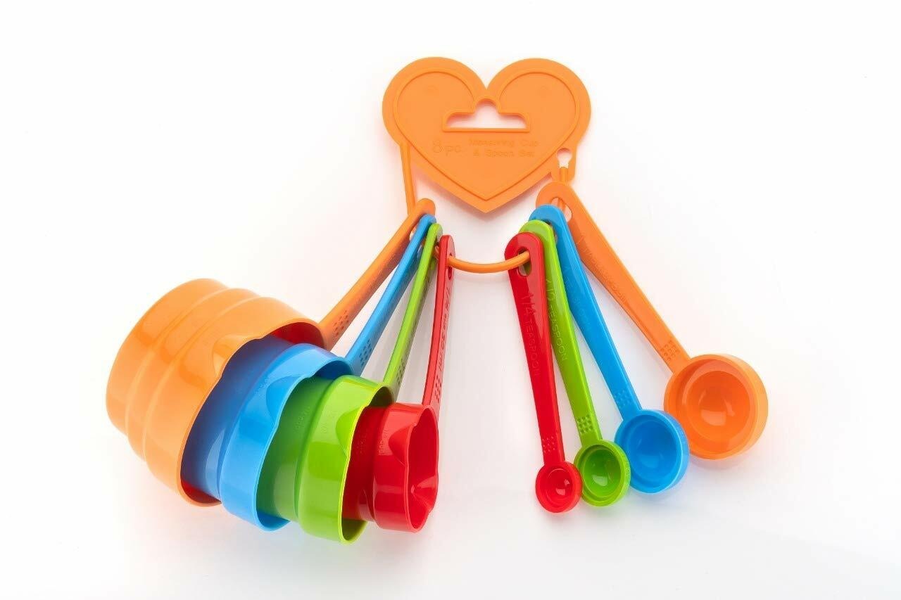 Kitchen Cooking and Baking Metric Measurement Cup Type Spoon (Multicolour) (Set of 8) - Springkart 