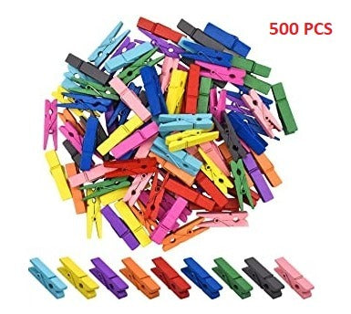 Multipurpose Wooden Clips / Cloth Pegs (Large, 500 Pcs) - Springkart 