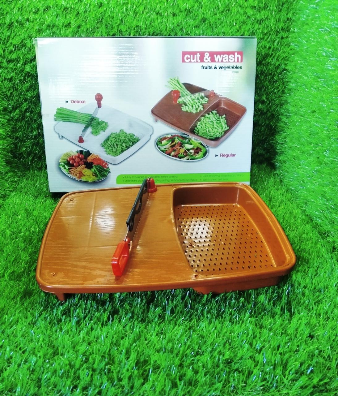 Cut N Wash Box and tray used in all kinds of household kitchen purposes for cutting and washing within of fruits and vegetables. - Springkart 