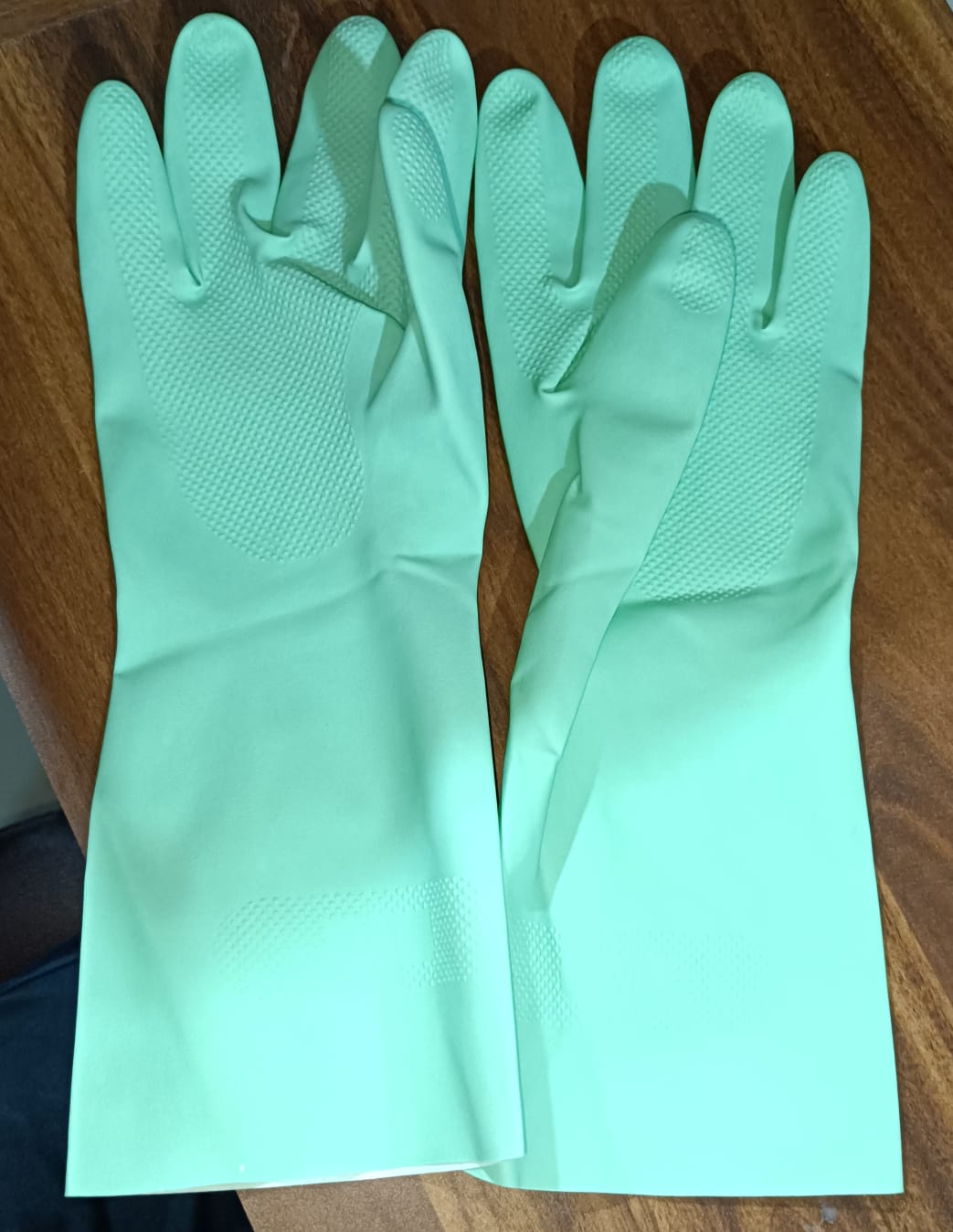 Multipurpose cleaning rubber hand gloves (green) 1 PC - Springkart 