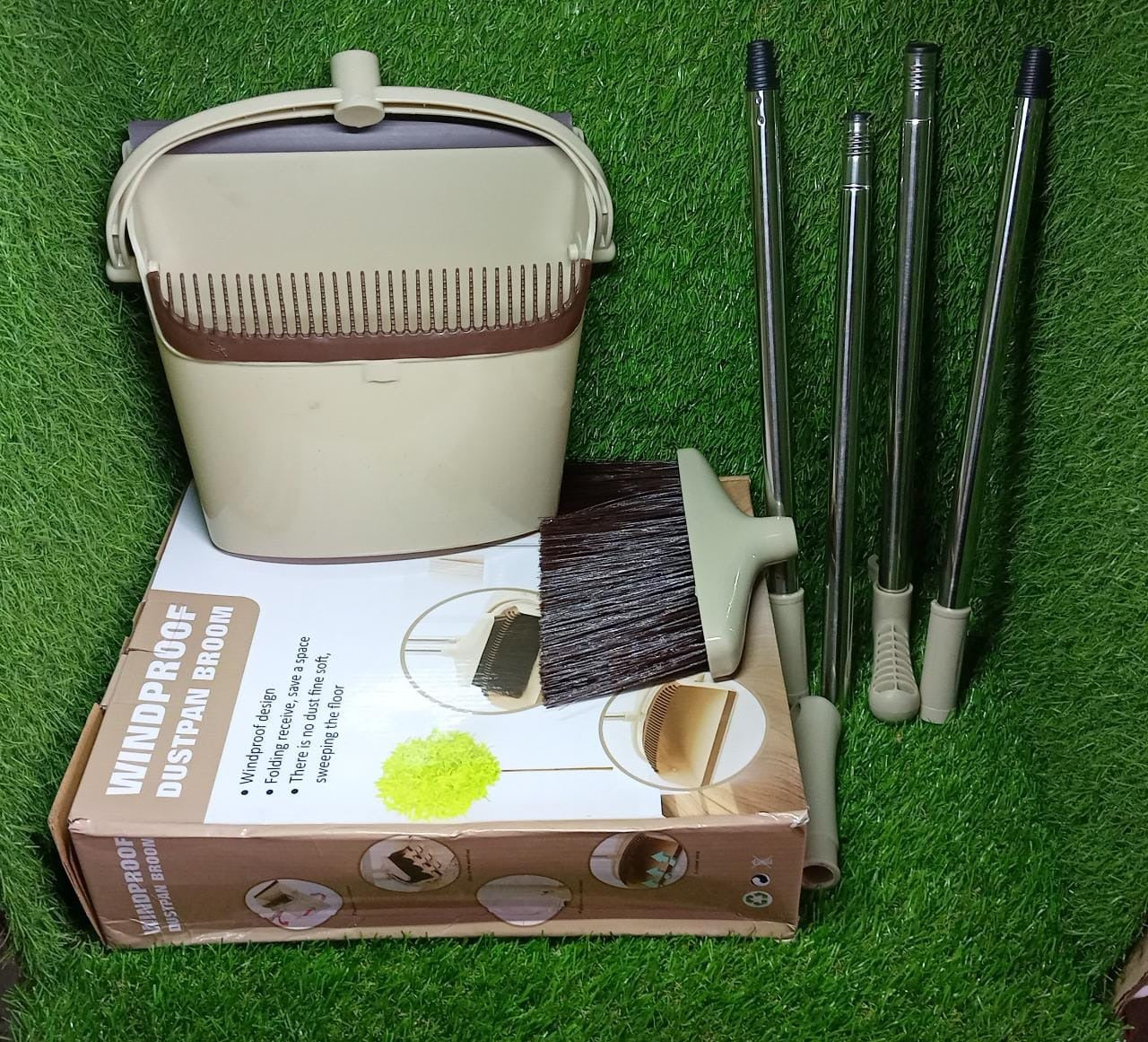 Handle Dustpan and Brush for Sweeping & Cleaning Dust Pan and Broom Handled - Springkart 
