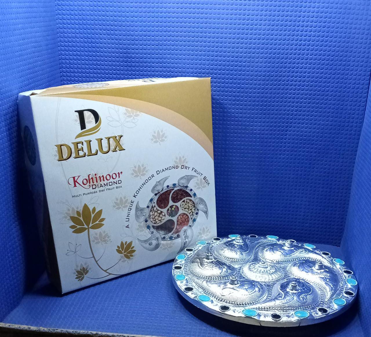 Multipurpose 7 Compartment Dry Fruit Serving Rotating Tray ,Chocolate, Snacks Storage Box, Masala Box - Springkart 