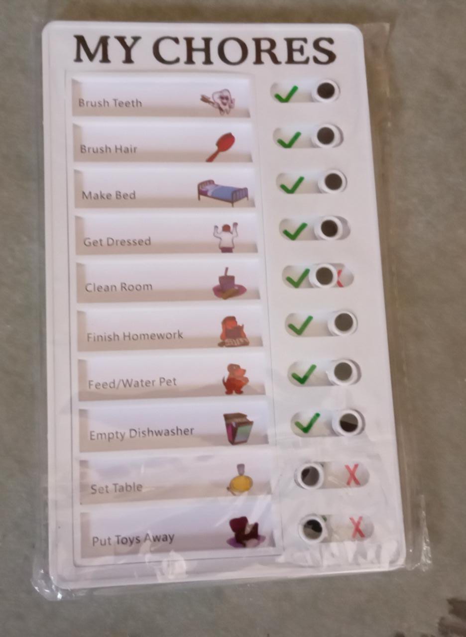 Portable My Chores Home Note Board Management Planning Memo Boards Reminding Time. (Size :- 20x12Cm) - Springkart 
