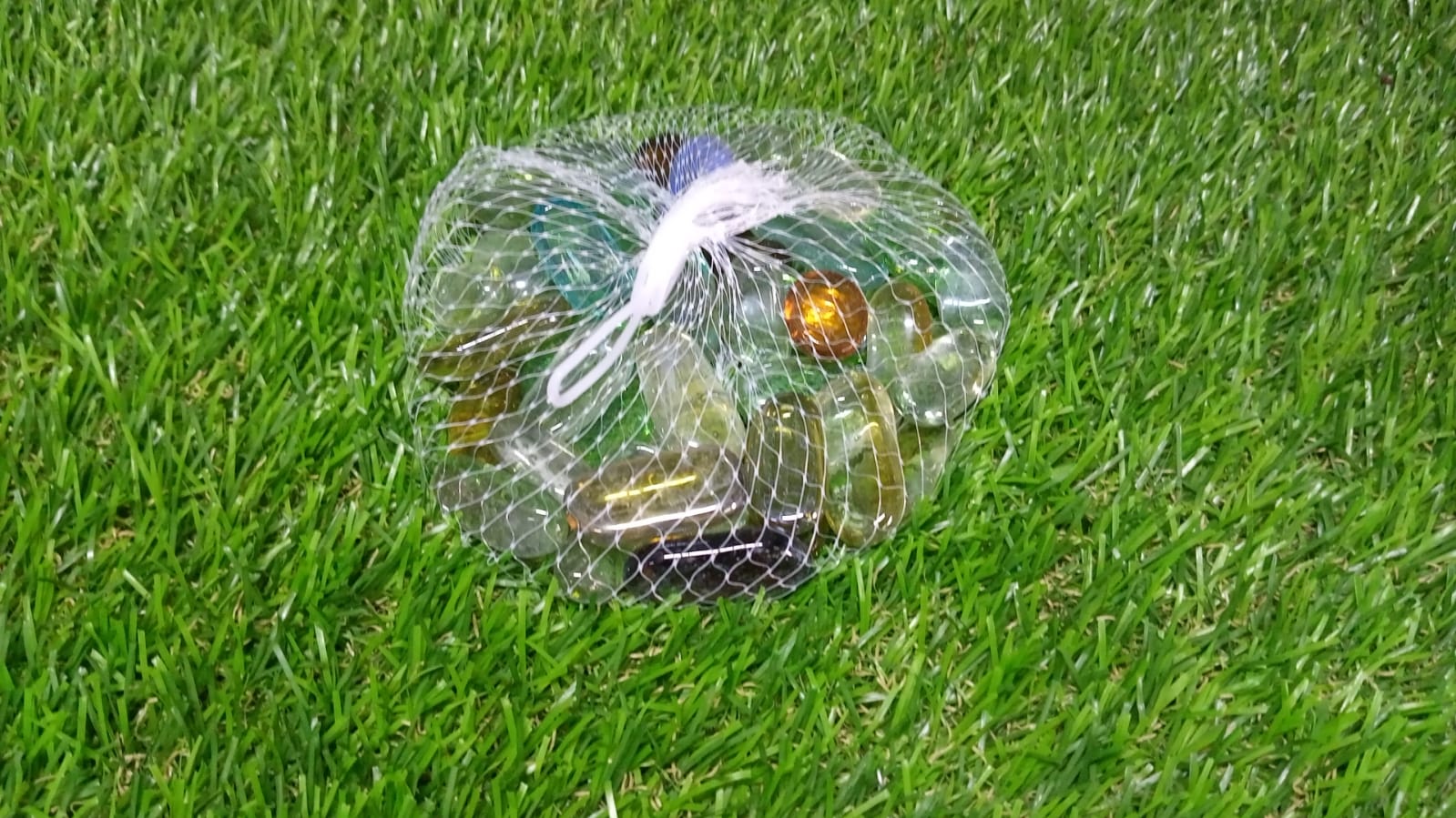 Glass Gem Stone, Flat Round Marbles Pebbles for Vase Fillers, Attractive pebbles for Aquarium Fish Tank. - Springkart 