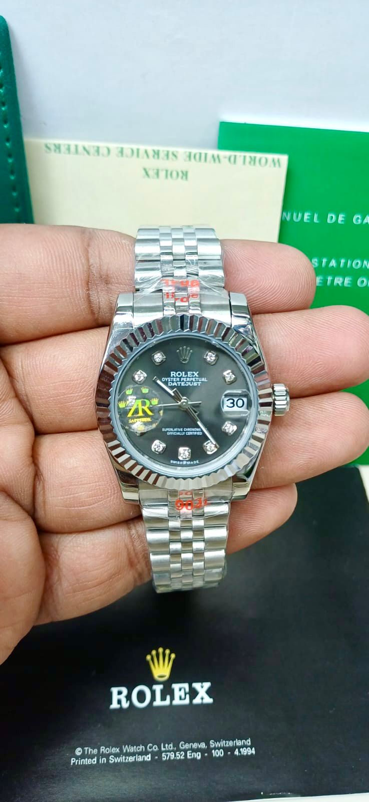 ROLEX ZR PREMIER QUALITY GREEN DIAL LADIES WATCH
