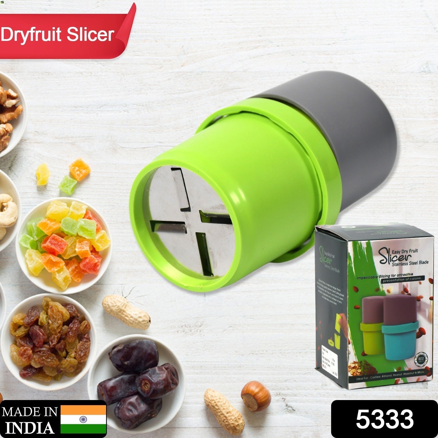 Plastic Dry Fruit and Paper Mill Grinder Slicer - 3-in-1 Blade for Chocolate and Butter, Standard, Multicolor - Springkart 