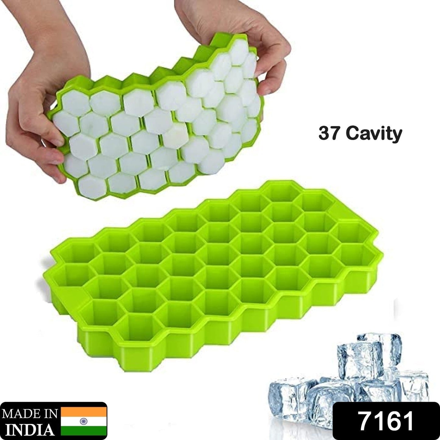 Flexible Silicone Ice Cube Tray, 37 Small Cubes , Fridge Use - Springkart 
