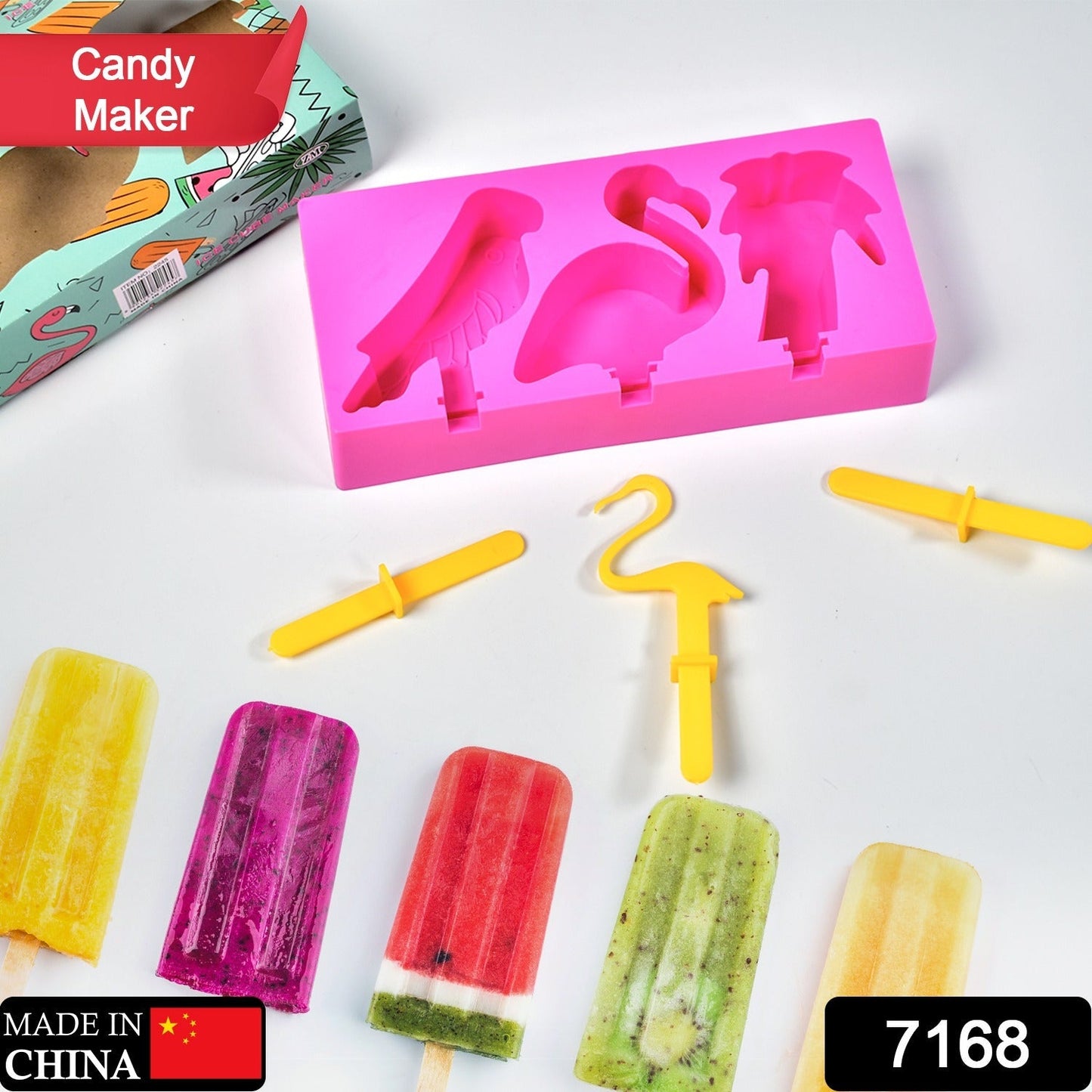 Fancy Ice Candy Mould Maker - Food-Grade Reusable Popsicle Molds, Ice Cream and Kulfi Sticks for All Ages - Springkart 