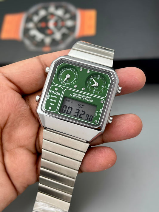 Fossil Multi-Function Retro watch (Green Dial)
