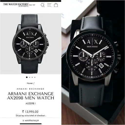 Expertly designed & crafted by Armani Exchange- Black Dial