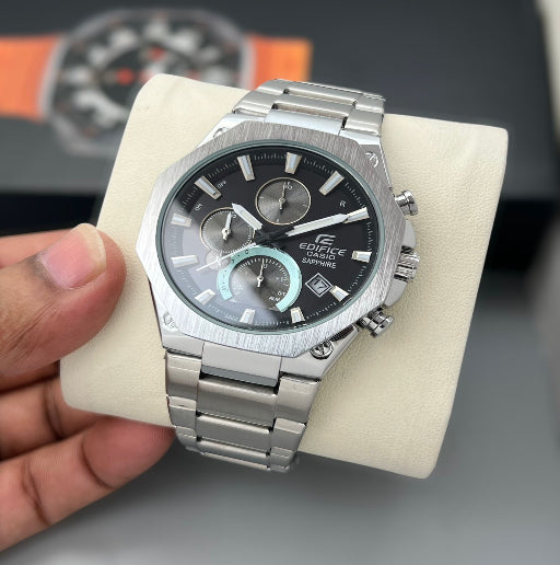 Casio Edifice chronograph, silver stainless steel Men's watch