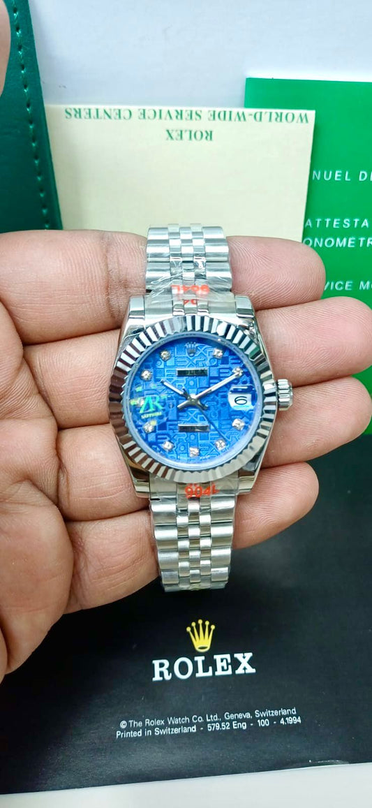 ROLEX ZR PREMIER QUALITY BLUE DIAL LADIES WATCH