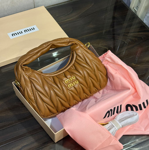 MIU MIU NAPA LEATHER HOBO BAG